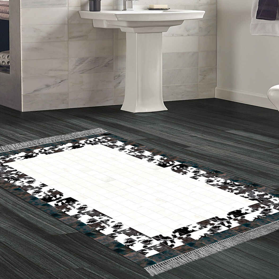 Eko Trend Djt Banyo Paspası Yıkanabilir Kaymaz Taban 1495 Modern