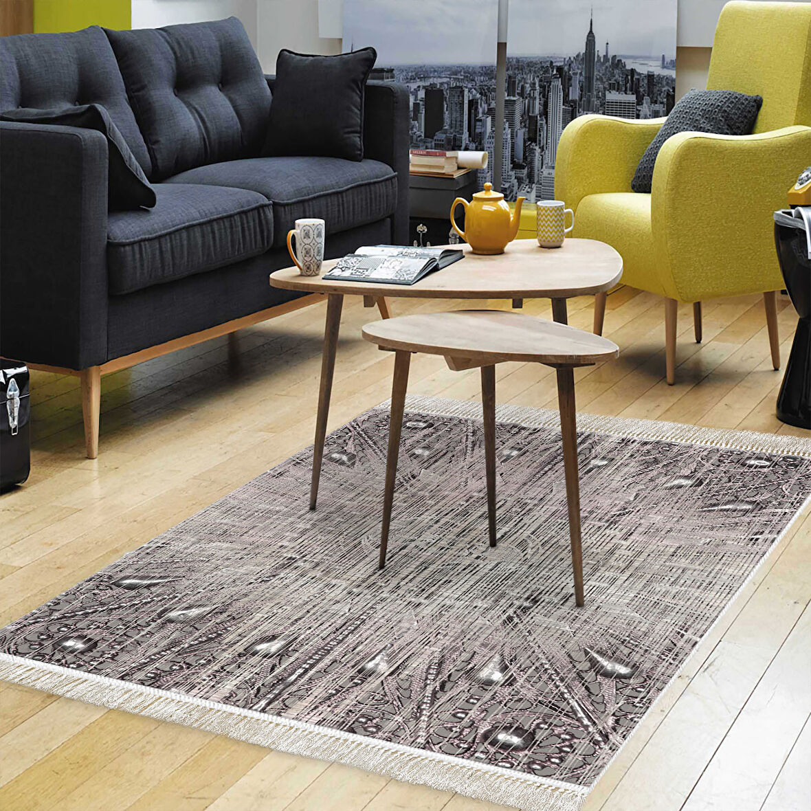 Eko Trend Djt Halı Yıkanabilir Kaymaz Taban 743 Modern