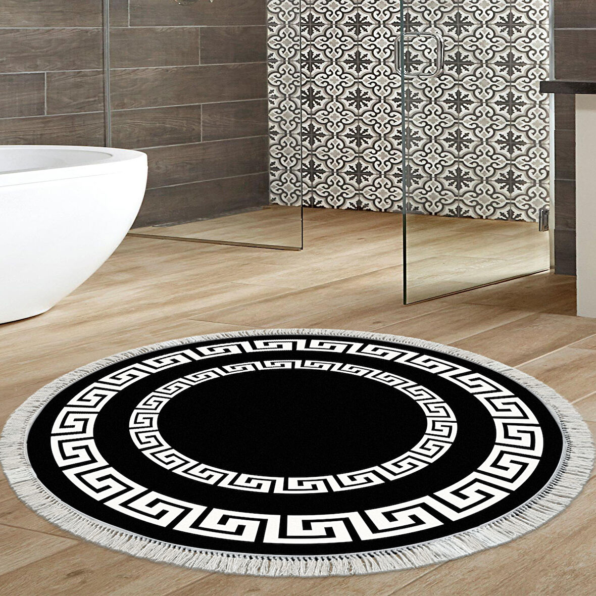 Eko Trend Djt Banyo Paspası Yıkanabilir Kaymaz Taban 650M Yuvarlak Modern