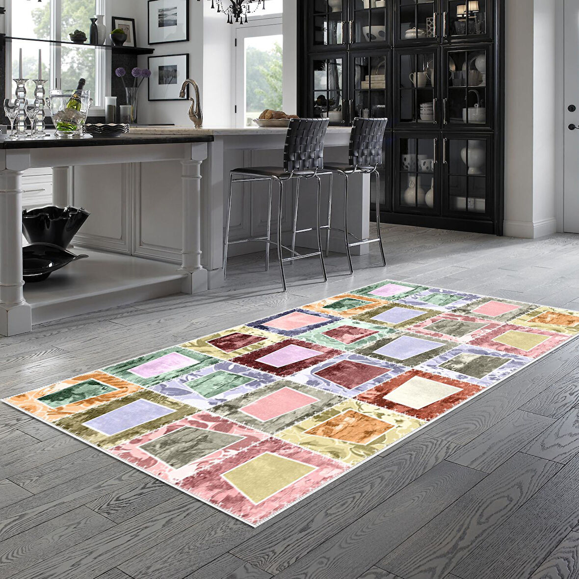 Alanur Trend Keçe Tabanlı Mutfak Halı Mu103