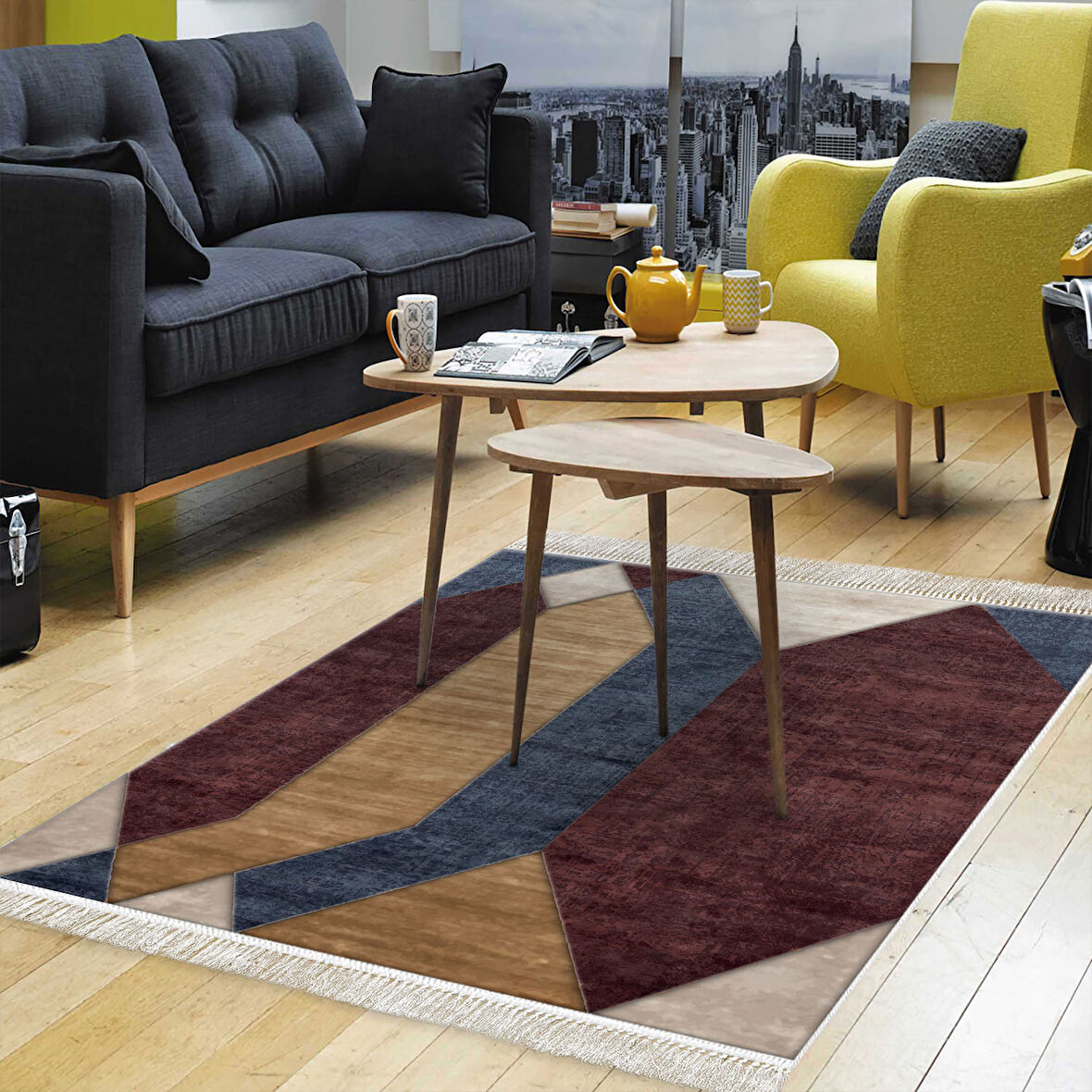 Eko Trend Djt Halı Yıkanabilir Kaymaz Taban S6506 Modern