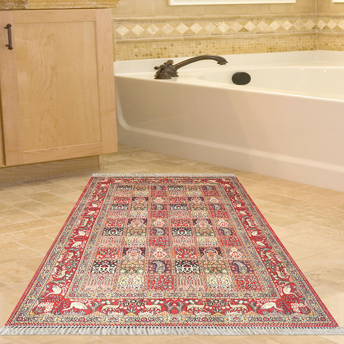 Eko Trend Djt Banyo Paspası Yıkanabilir Kaymaz Taban M12295 Persian