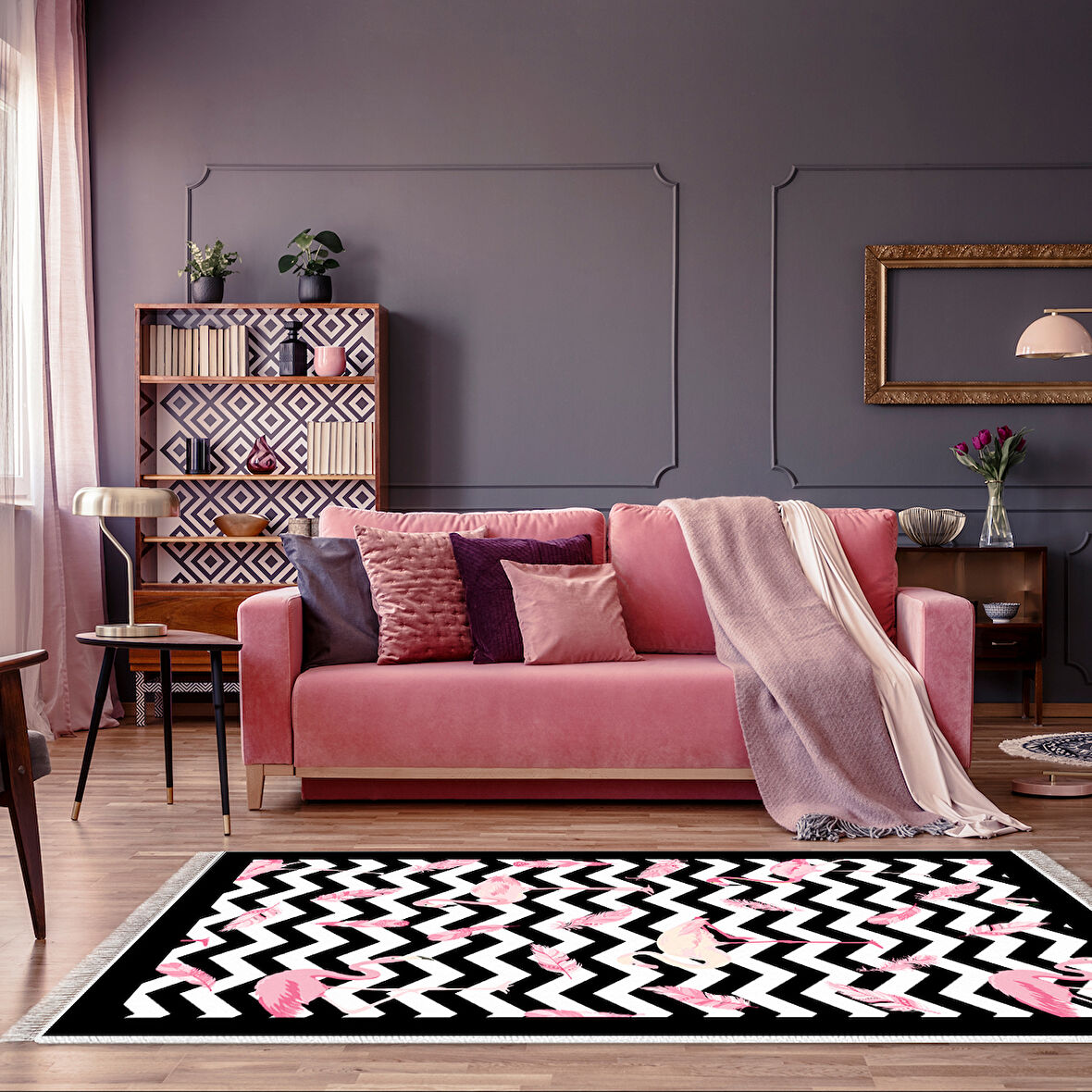 Alanur Trend Kaymaz Dod Tabanlı Genç Odası Dijital Halı