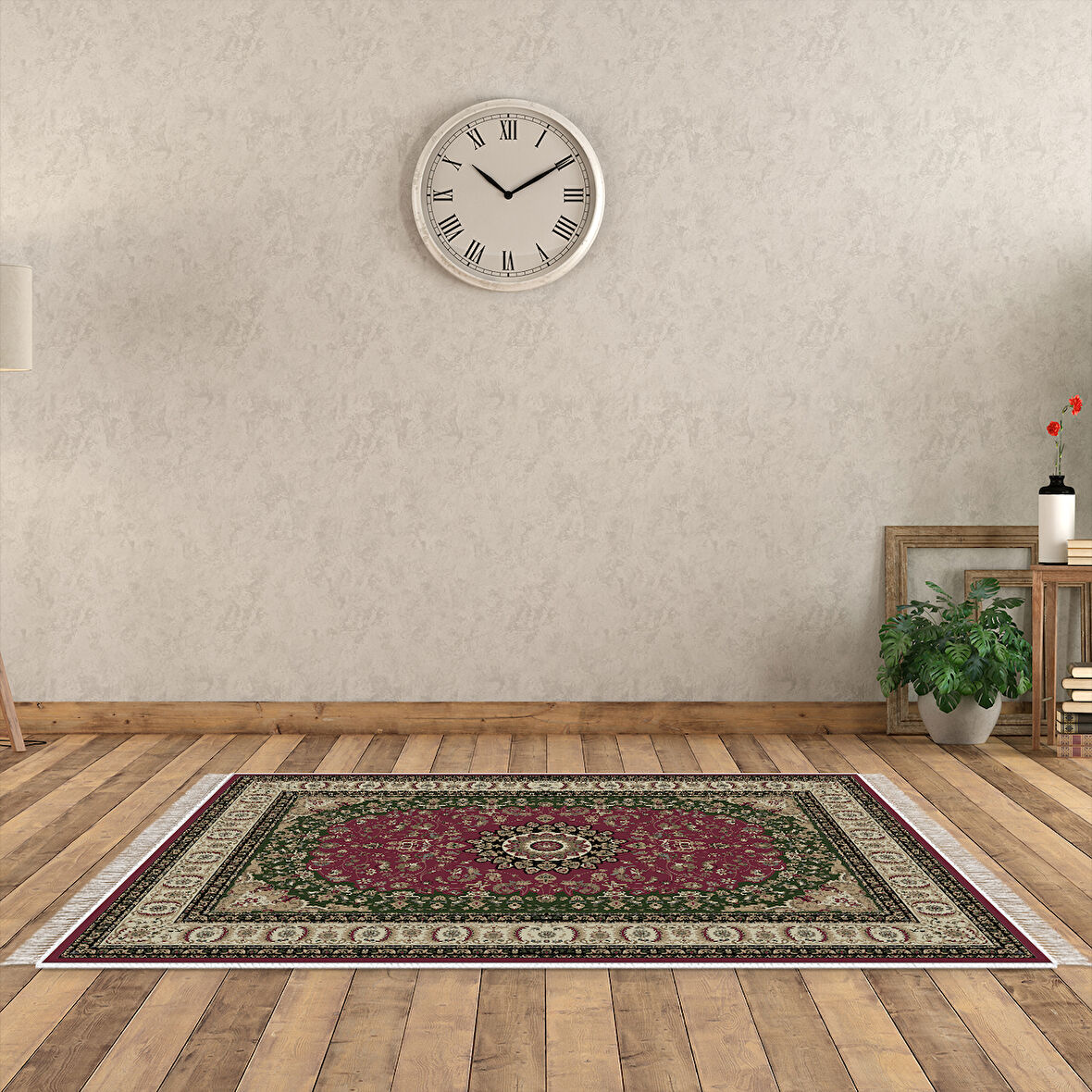 Alanur Star Pamuk Tabanlı Saçaklı Dijital Halı