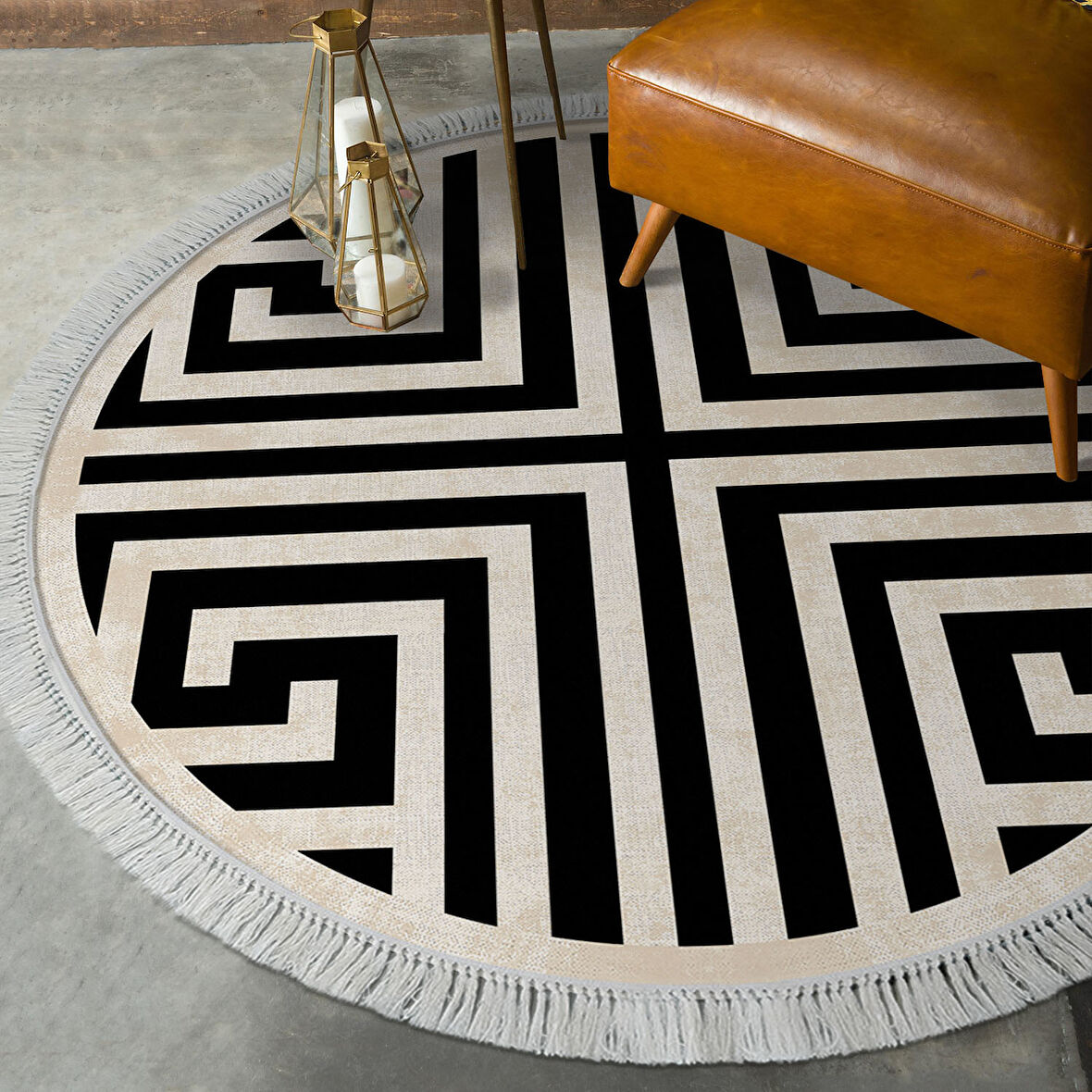 Eko Trend Djt Haı Yıkanabilir Kaymaz Taban 658M Yuvarlak Modern