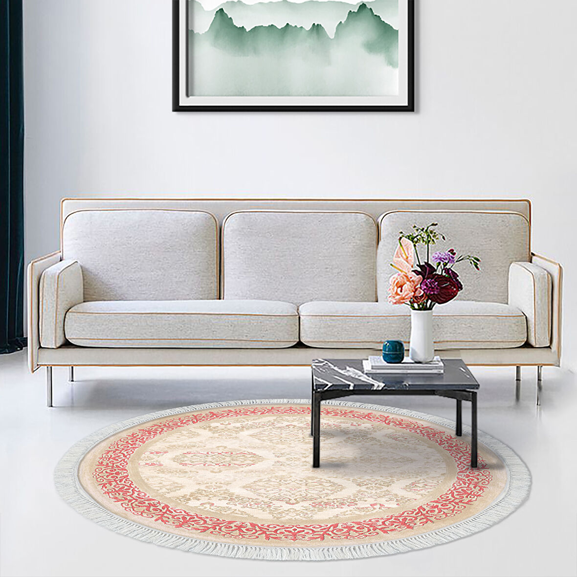 Eko Trend Djt Haı Yıkanabilir Kaymaz Taban 1376 Yuvarlak Klasik