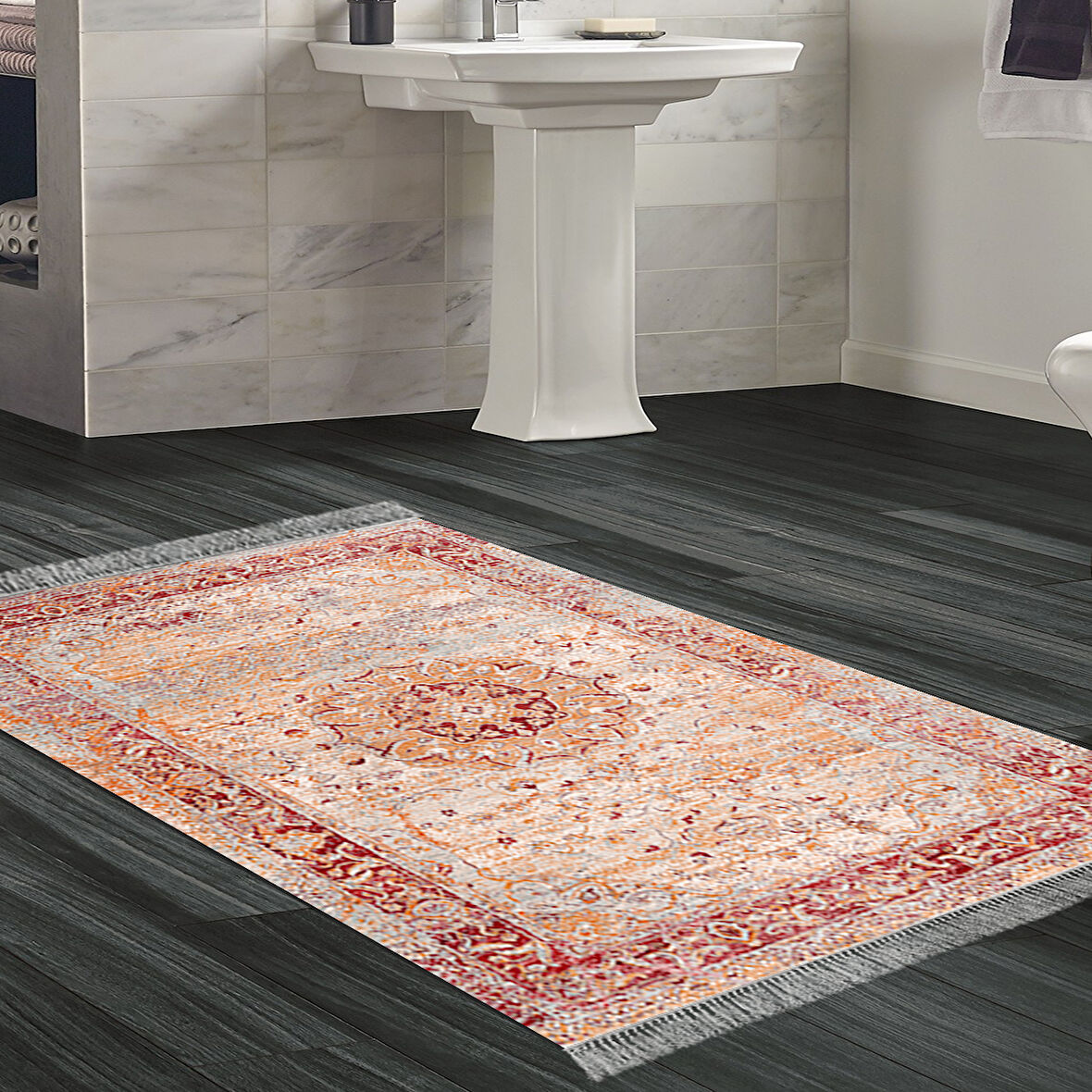 Eko Trend Djt Banyo Paspası Yıkanabilir Kaymaz Taban P1356 Vintage