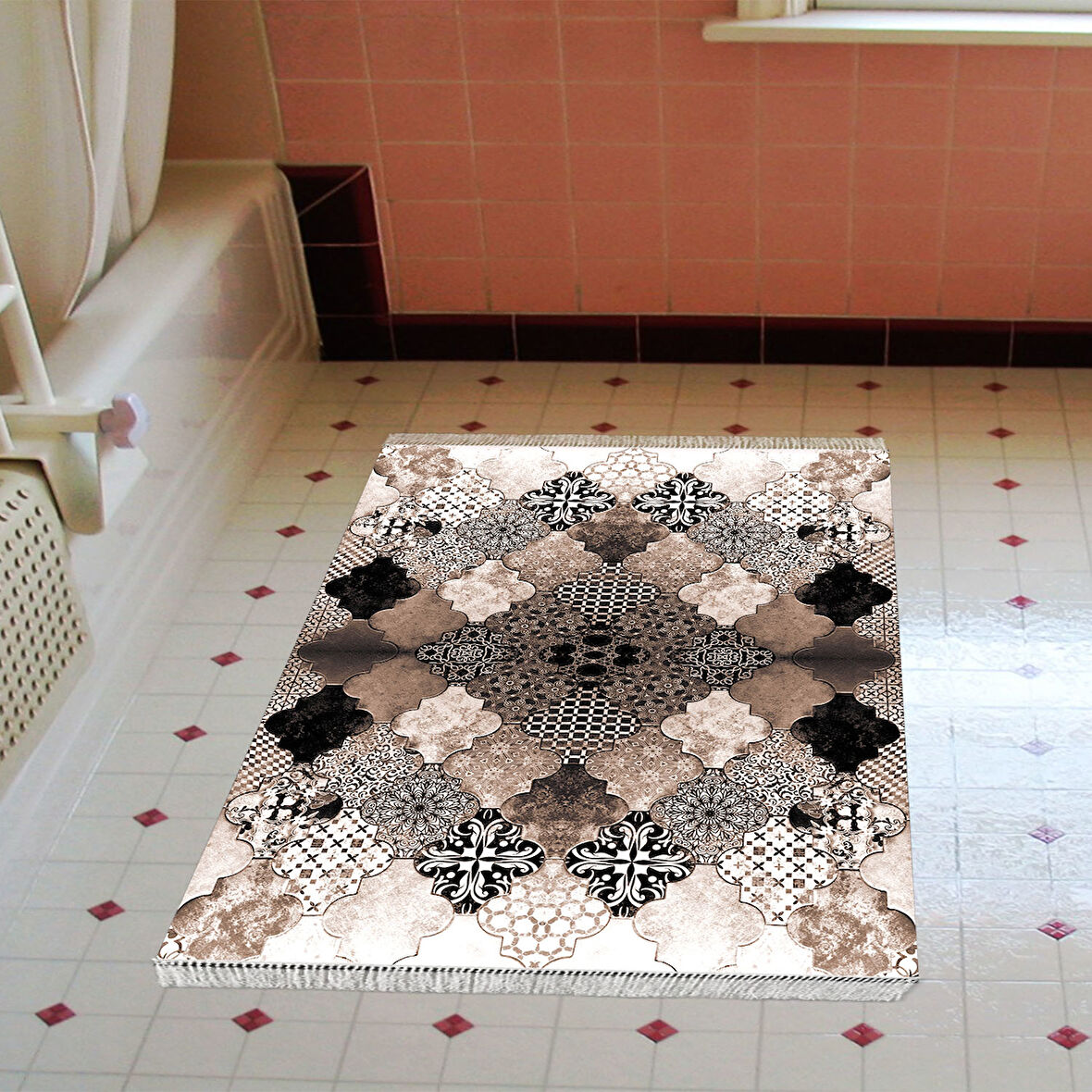 Eko Trend Djt Banyo Paspası Yıkanabilir Kaymaz Taban Mu120 Patchwork