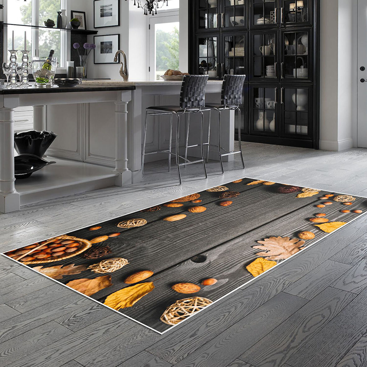 Alanur Trend Keçe Tabanlı Mutfak Halı Mu137