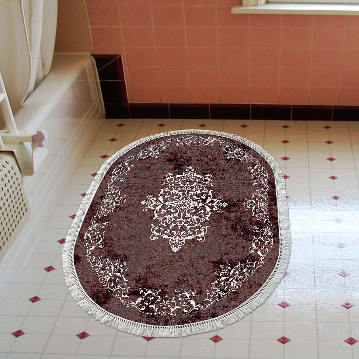 Eko Trend Djt Banyo Paspası Yıkanabilir Kaymaz Taban 616 Oval Klasik