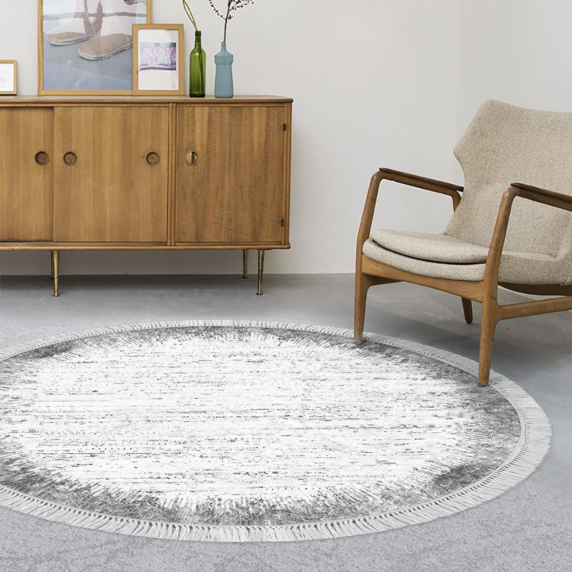 Eko Trend Djt Haı Yıkanabilir Kaymaz Taban 1342 Yuvarlak Modern