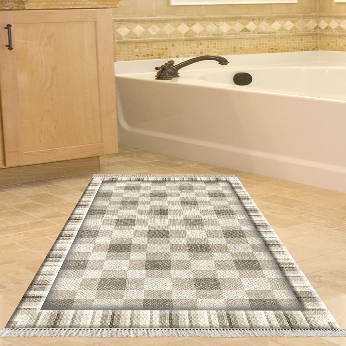 Eko Trend Djt Banyo Paspası Yıkanabilir Kaymaz Taban 1913 Modern