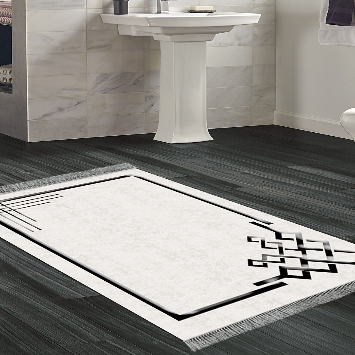 Eko Trend Djt Banyo Paspası Yıkanabilir Kaymaz Taban 1919 Modern