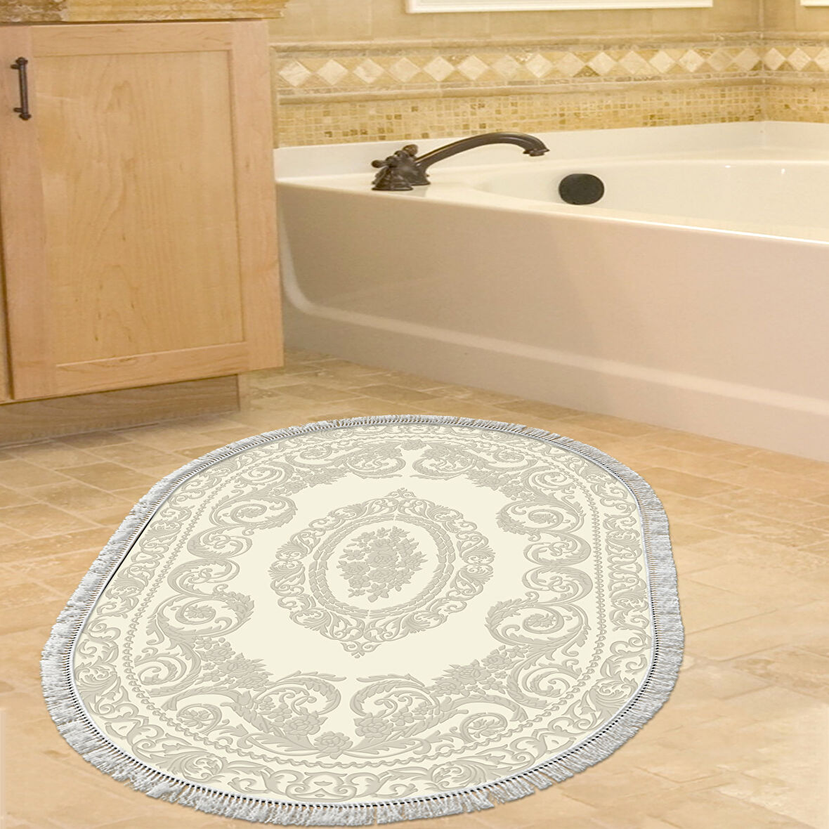 Eko Trend Djt Banyo Paspası Yıkanabilir Kaymaz Taban 747 Oval Klasik