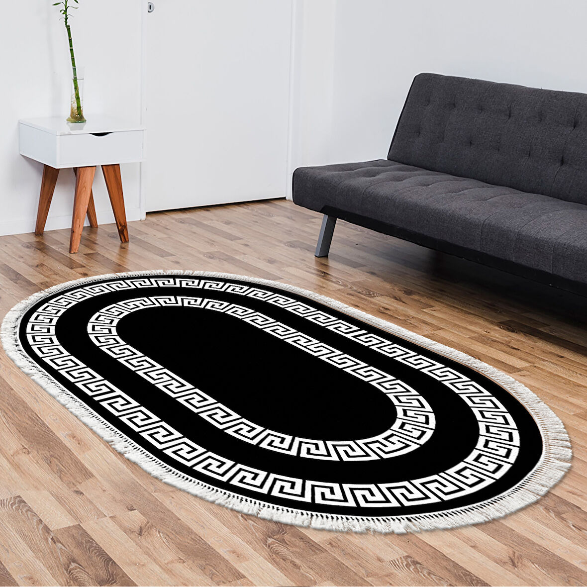 Eko Trend Djt Halı Yıkanabilir Kaymaz Taban 650M Oval Modern