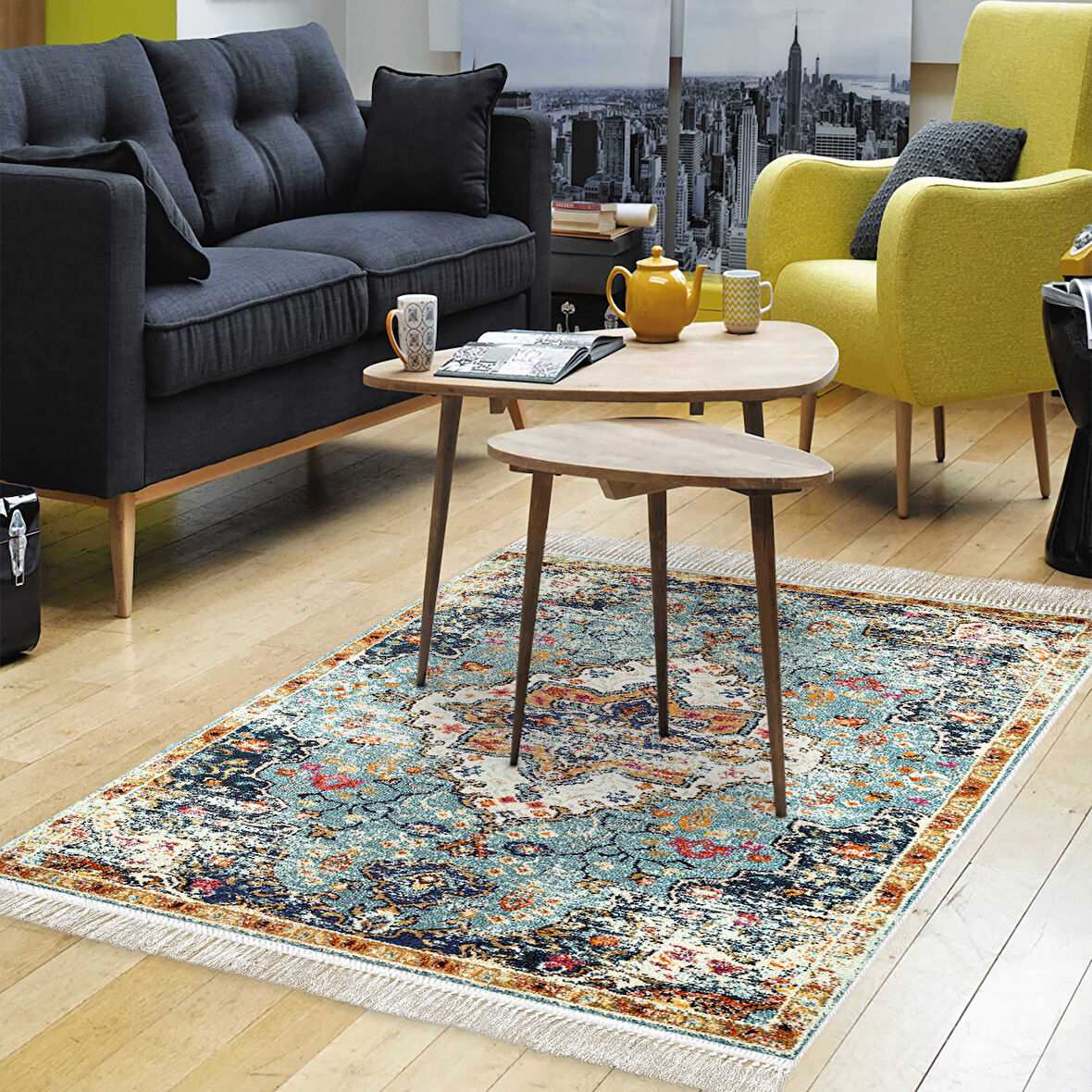 Eko Trend Djt Halı Yıkanabilir Kaymaz Taban M12290 Vintage