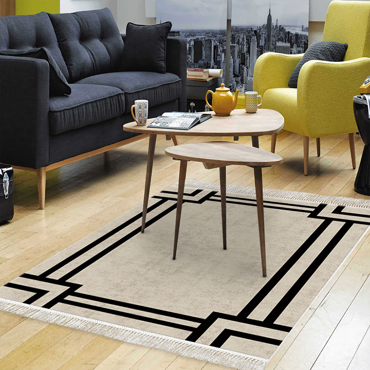 Eko Trend Djt Halı Yıkanabilir Kaymaz Taban 1920 Modern