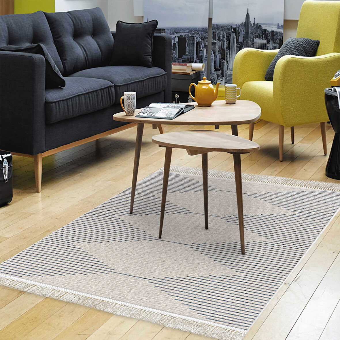 Eko Trend Djt Halı Yıkanabilir Kaymaz Taban Al1109 İskandinav