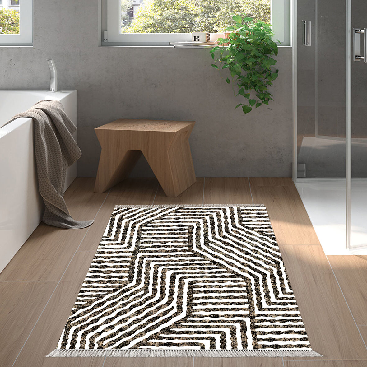 Eko Trend Djt Banyo Paspası Yıkanabilir Kaymaz Taban 713 Modern