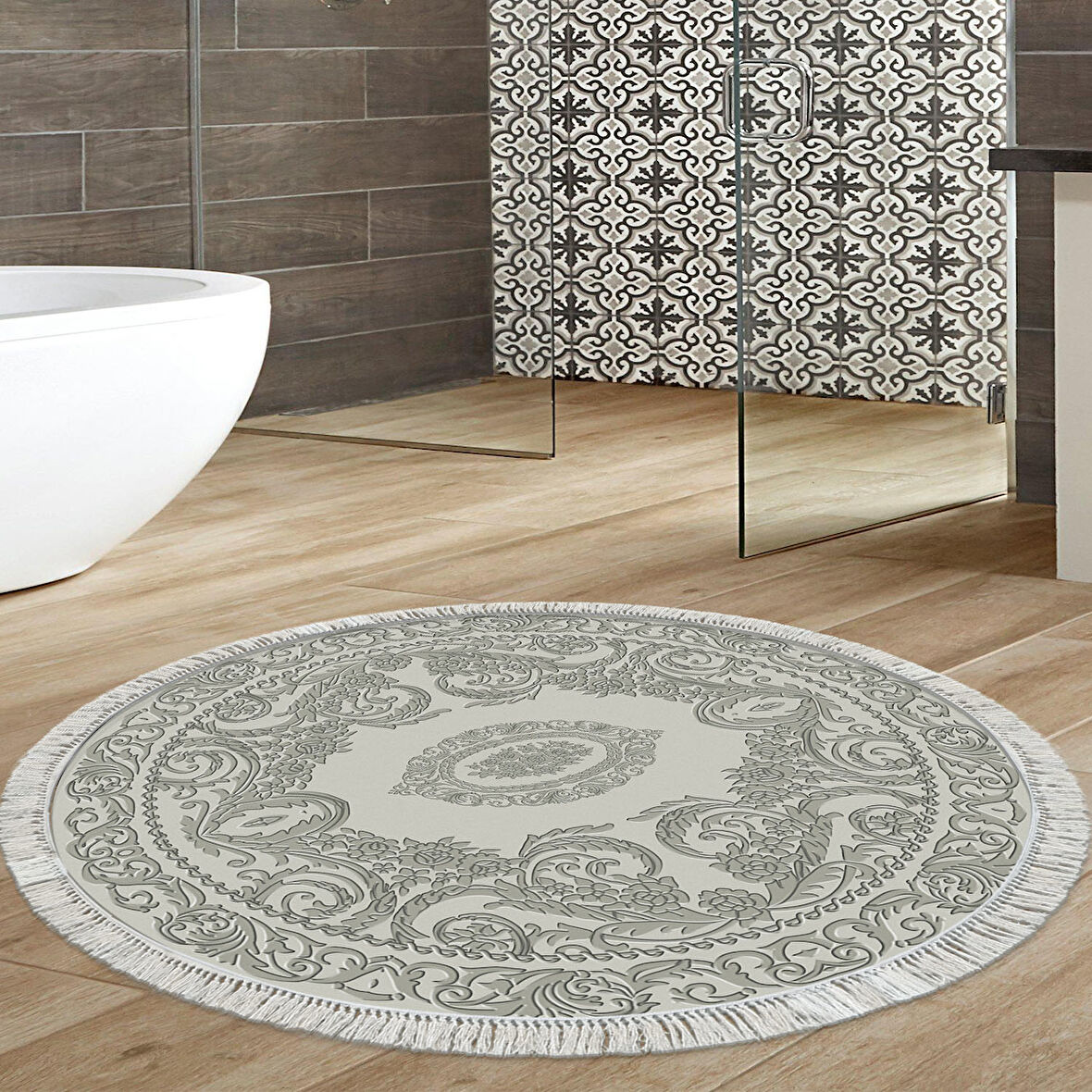 Eko Trend Djt Banyo Paspası Yıkanabilir Kaymaz Taban 747 Yuvarlak Klasik