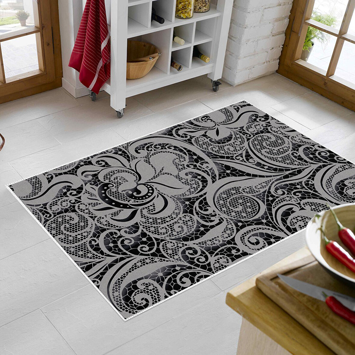 Alanur Trend Keçe Tabanlı Mutfak Halı Mu145