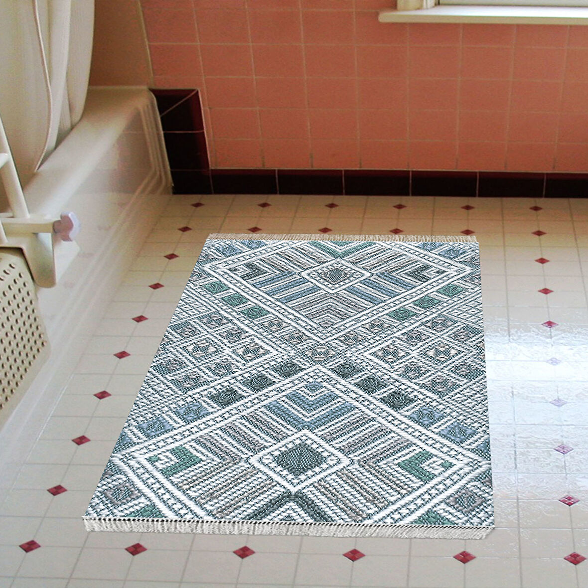 Eko Trend Djt Banyo Paspası Yıkanabilir Kaymaz Taban 2029 Modern