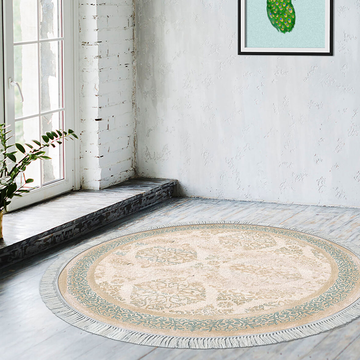 Eko Trend Djt Banyo Paspası Yıkanabilir Kaymaz Taban 1376 Yuvarlak Klasik