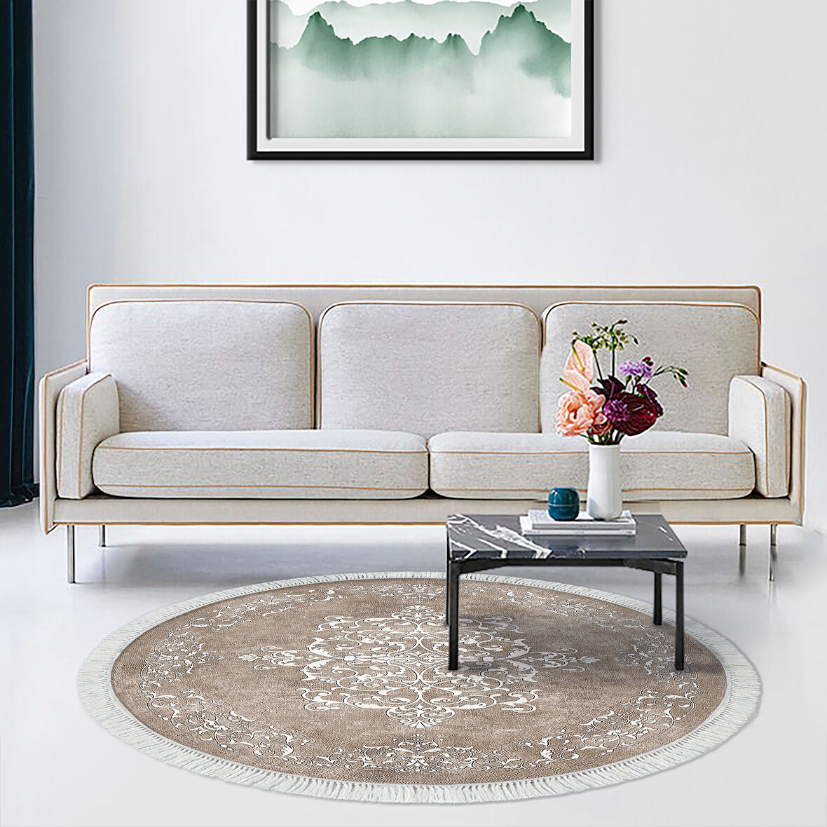 Eko Trend Djt Haı Yıkanabilir Kaymaz Taban 616 Yuvarlak Klasik