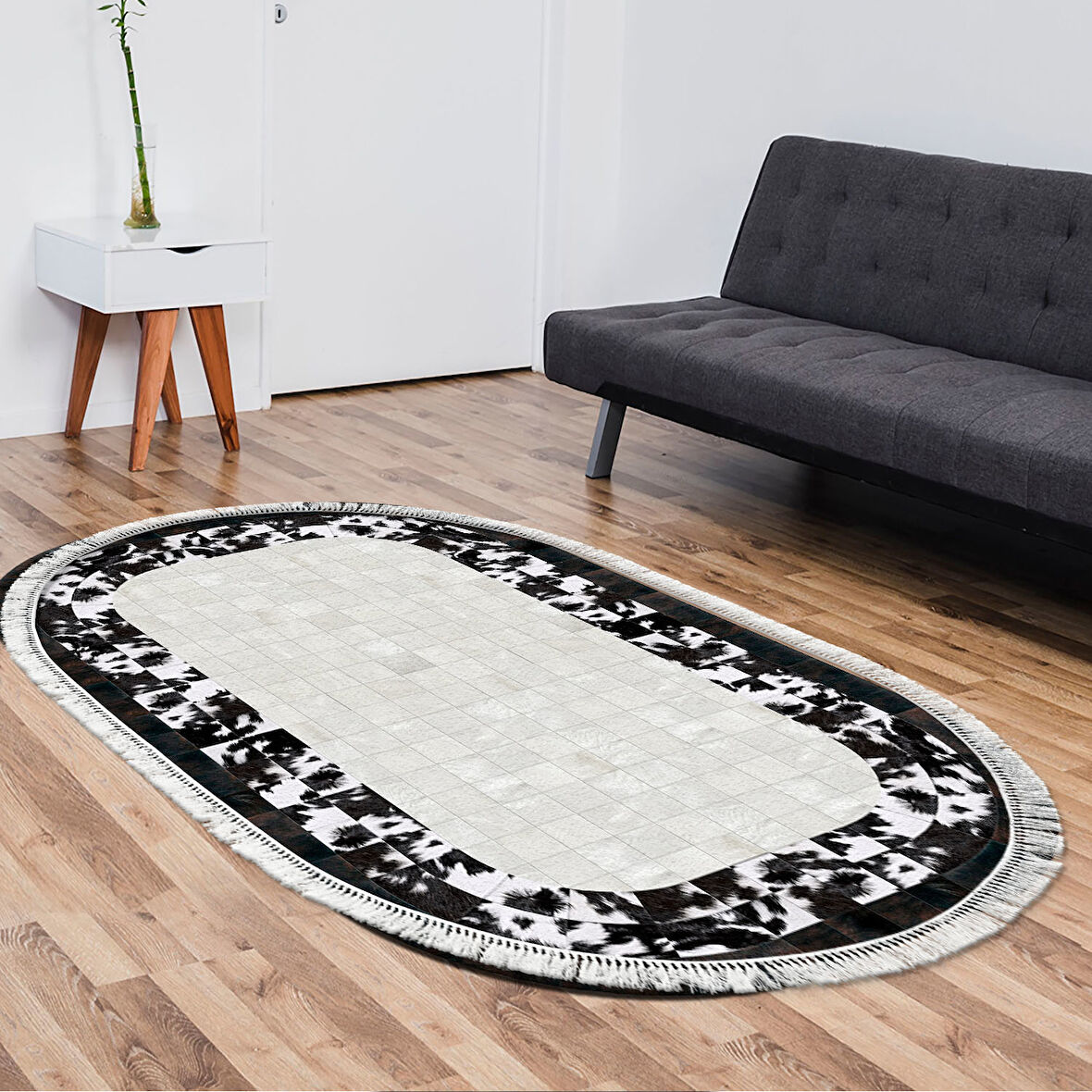 Eko Trend Djt Halı Yıkanabilir Kaymaz Taban 1495 Oval Modern