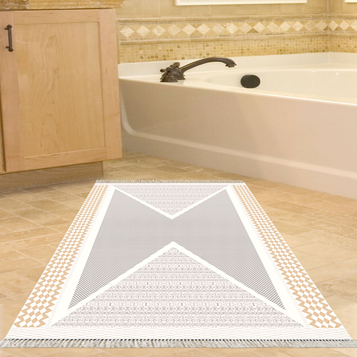 Eko Trend Djt Banyo Paspası Yıkanabilir Kaymaz Taban P1526 Modern