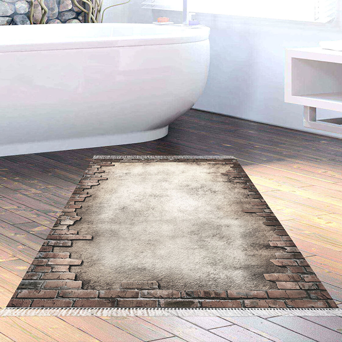 Eko Trend Djt Banyo Paspası Yıkanabilir Kaymaz Taban F5049 Modern