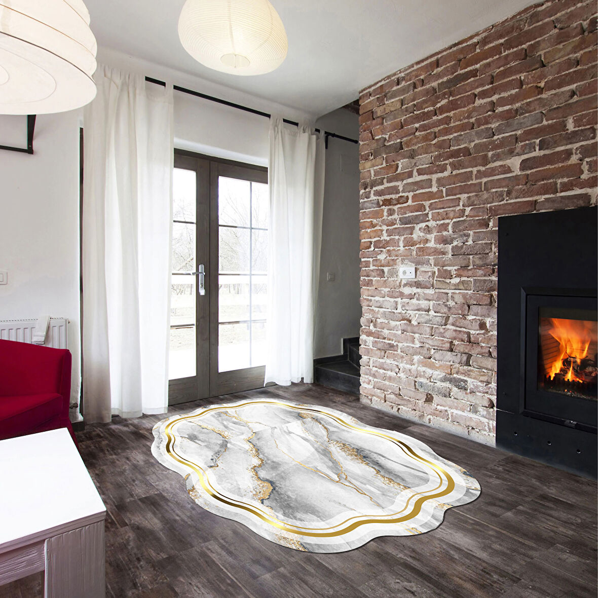 Çiğdem Lazer Kesim Kaymaz Taban Dijital Baskı Halı St600184Bj