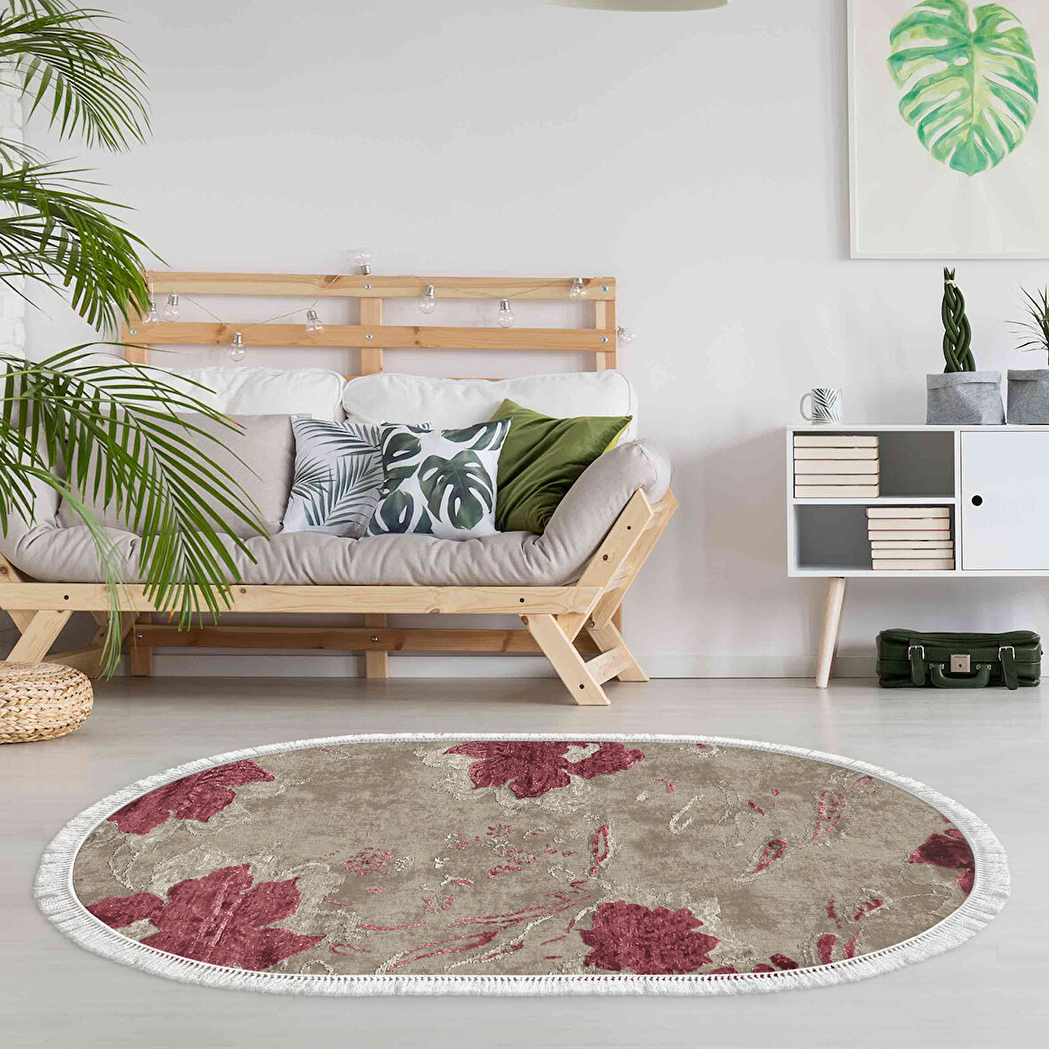 Eko Trend Djt Halı Yıkanabilir Kaymaz Taban 660M Oval Suluboya