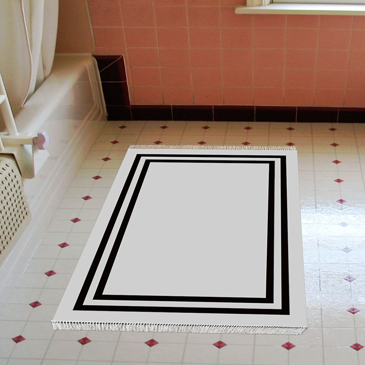 Eko Trend Djt Banyo Paspası Yıkanabilir Kaymaz Taban 1696 Bordürlü