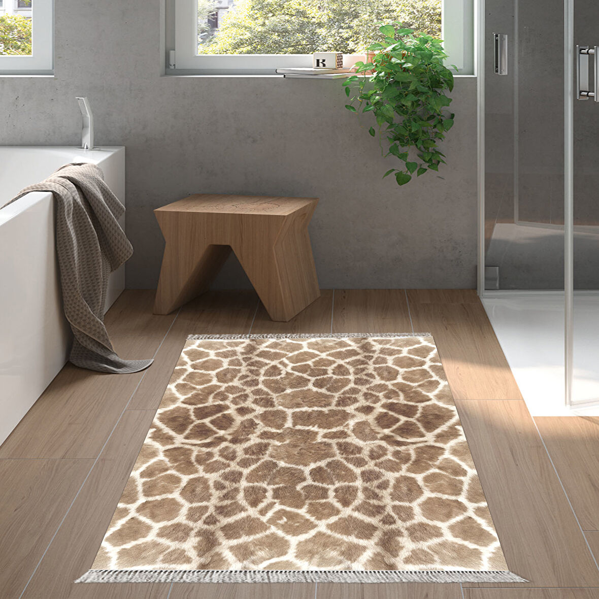 Eko Trend Djt Banyo Paspası Yıkanabilir Kaymaz Taban 1910 Modern
