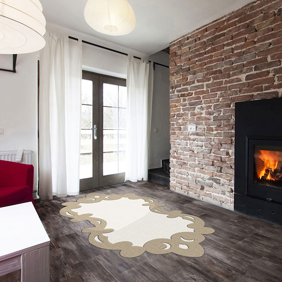 Papatya Lazer Kesim Kaymaz Taban Dijital Baskı Halı St600Fg416Kr