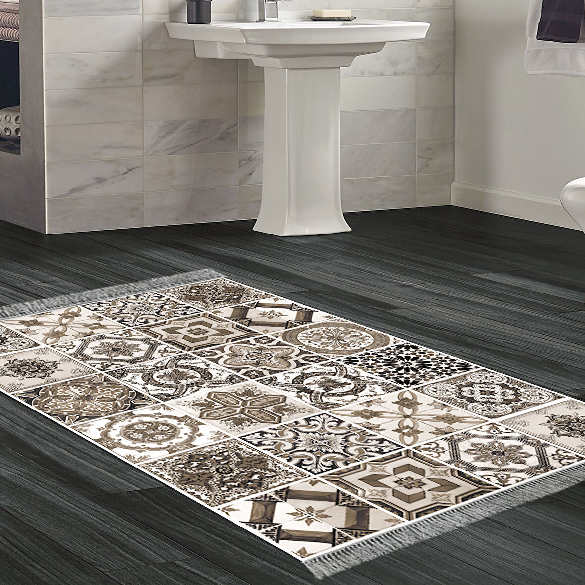 Eko Trend Djt Banyo Paspası Yıkanabilir Kaymaz Taban Mu144 Patchwork