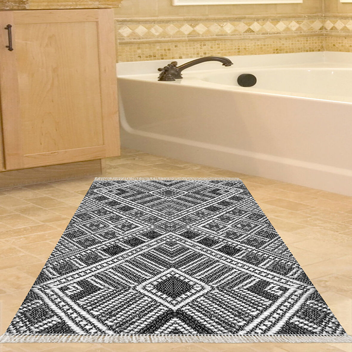 Eko Trend Djt Banyo Paspası Yıkanabilir Kaymaz Taban 2029 Modern