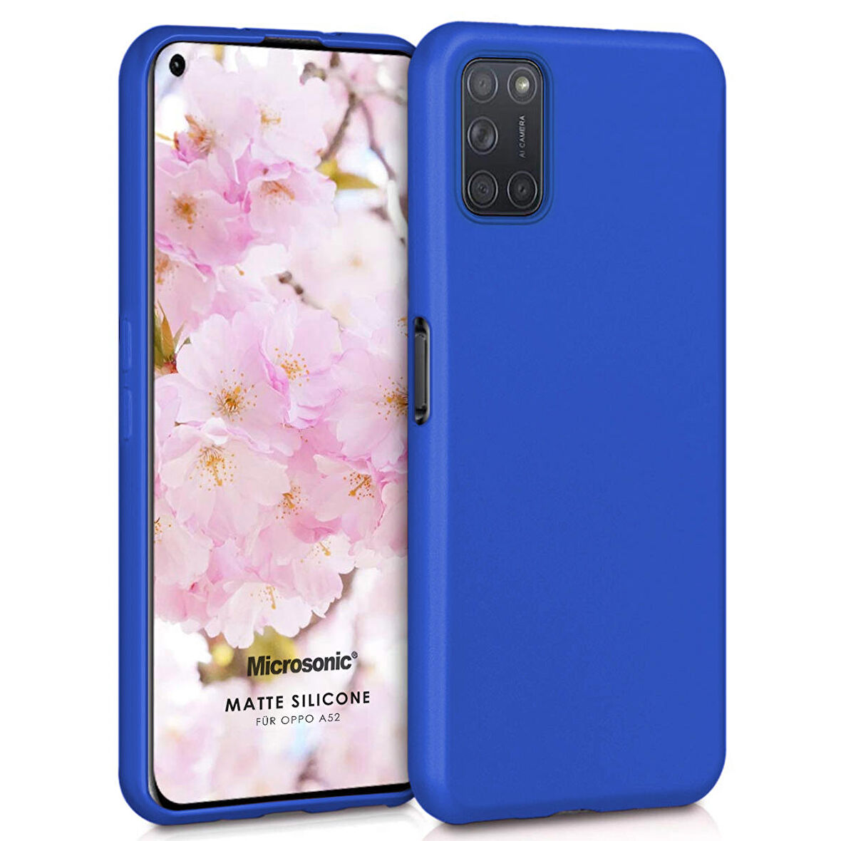 Microsonic Matte Silicone Oppo A52 Kılıf Mavi