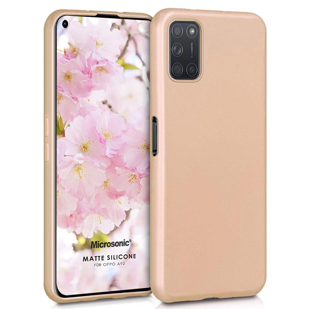 Microsonic Matte Silicone Oppo A92 Kılıf Gold