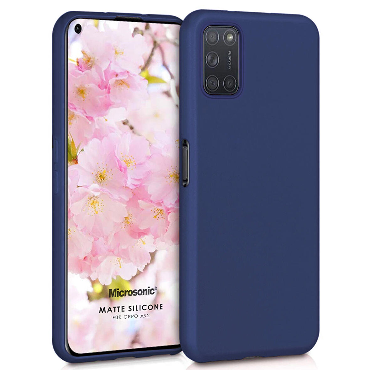 Microsonic Matte Silicone Oppo A92 Kılıf Lacivert