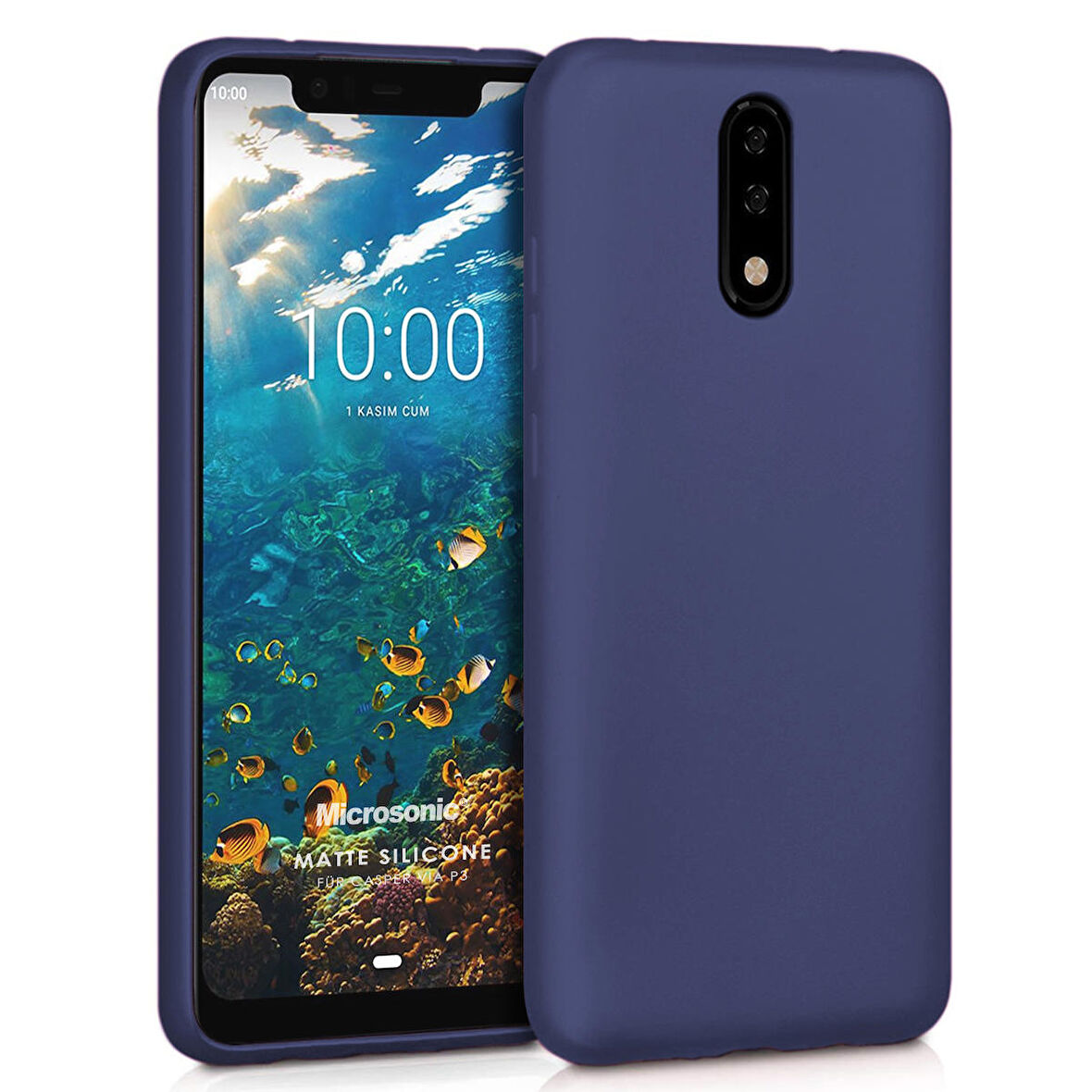 Microsonic Matte Silicone Casper Via P3 Kılıf Lacivert