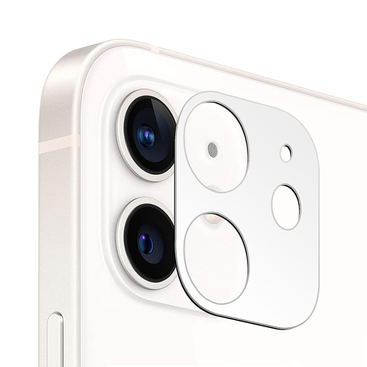 Microsonic Apple Uyumlu iPhone 12 Mini Kamera Lens Koruma Camı V2 Beyaz