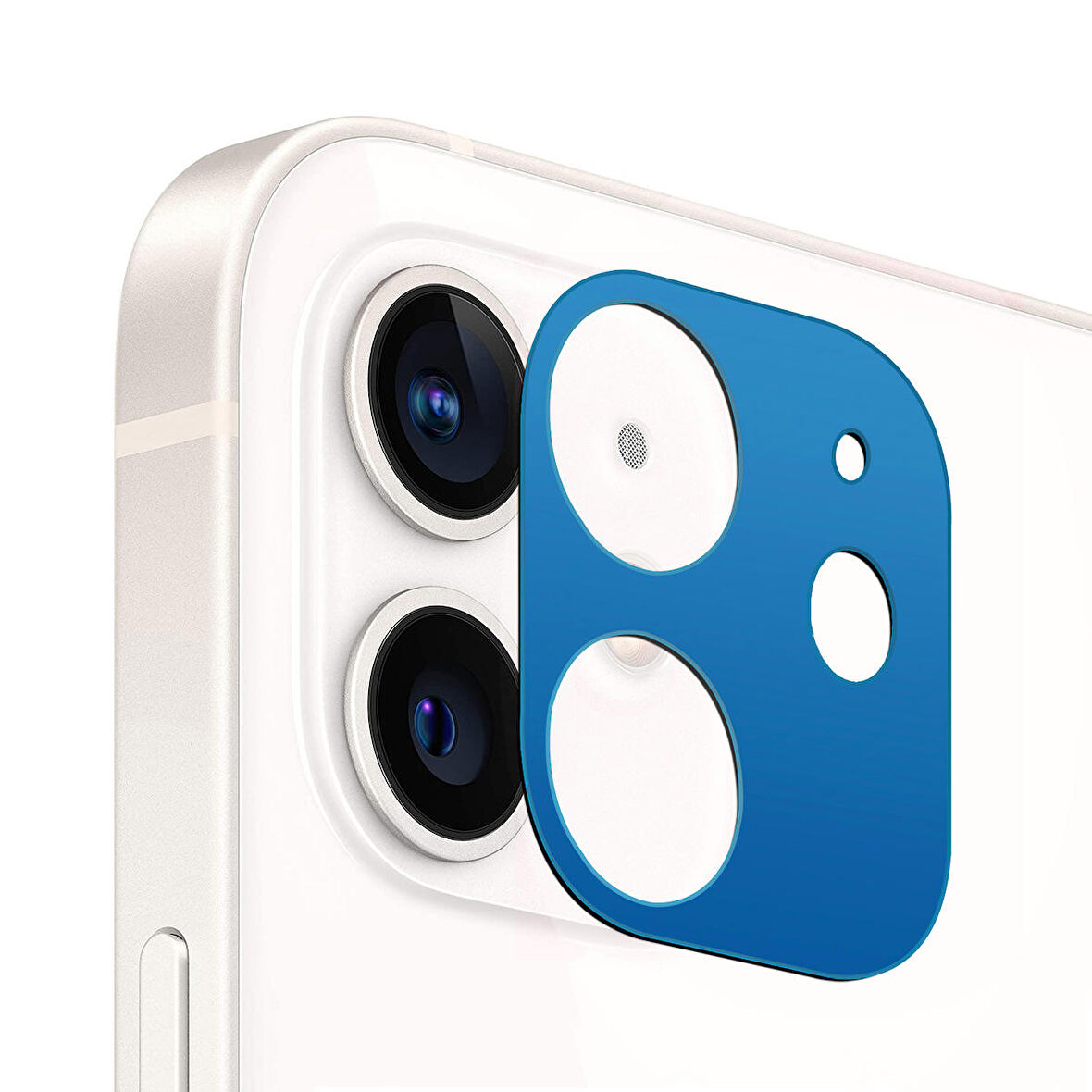 Microsonic Apple Uyumlu iPhone 12 Mini Kamera Lens Koruma Camı V2 Mavi