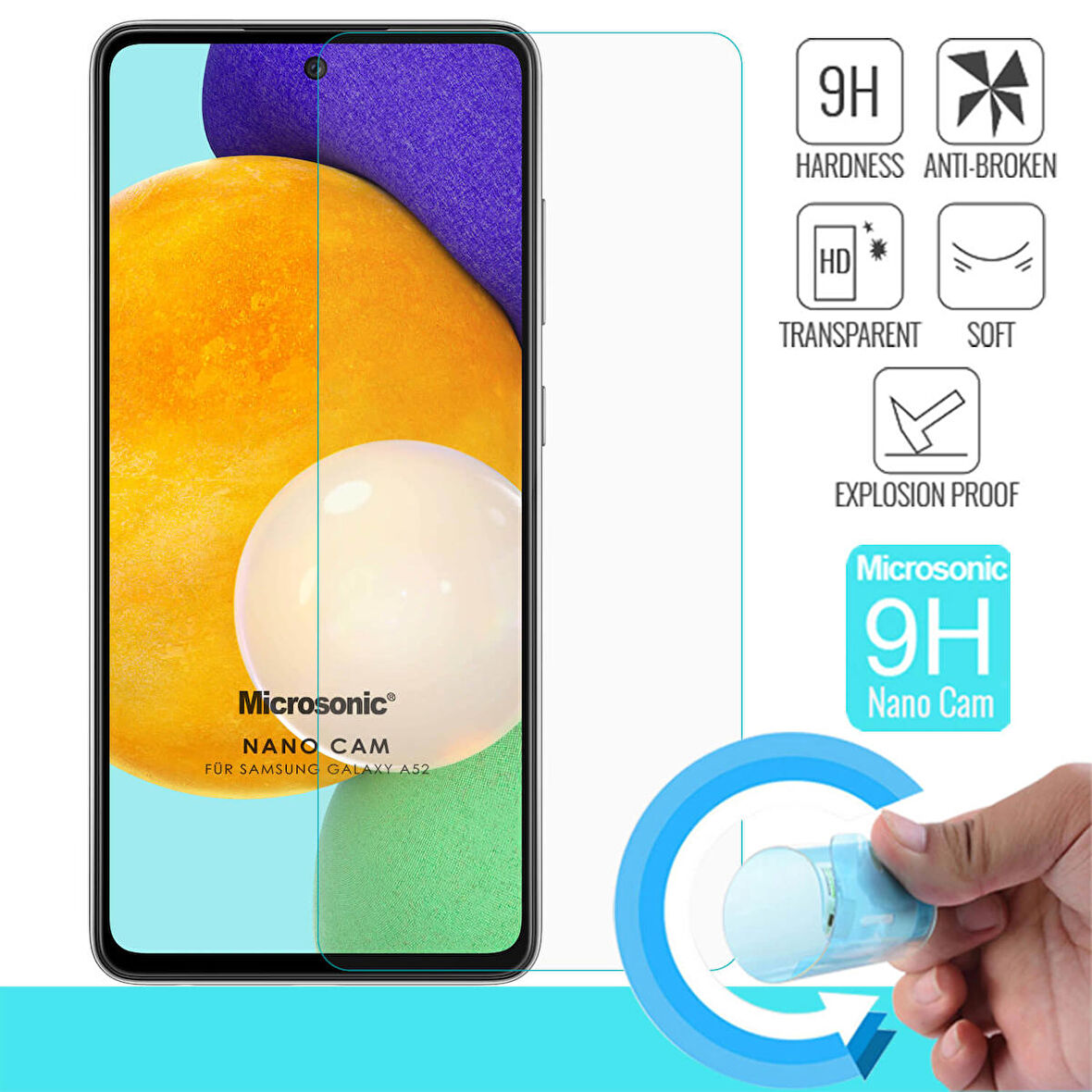 Microsonic Samsung Galaxy A52 Nano Glass Cam Ekran Koruyucu