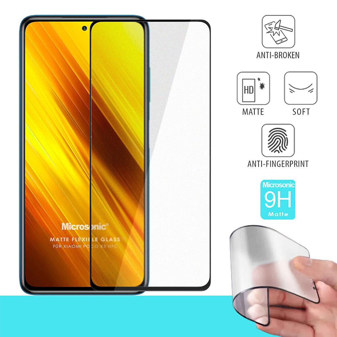 Microsonic Xiaomi Poco X3 Pro Seramik Matte Flexible Ekran Koruyucu Siyah