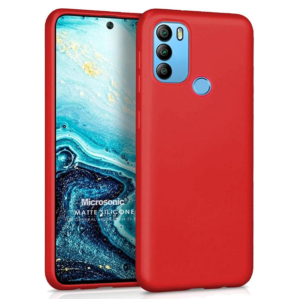 Microsonic Matte Silicone General Mobile GM 21 Plus Kılıf Kırmızı