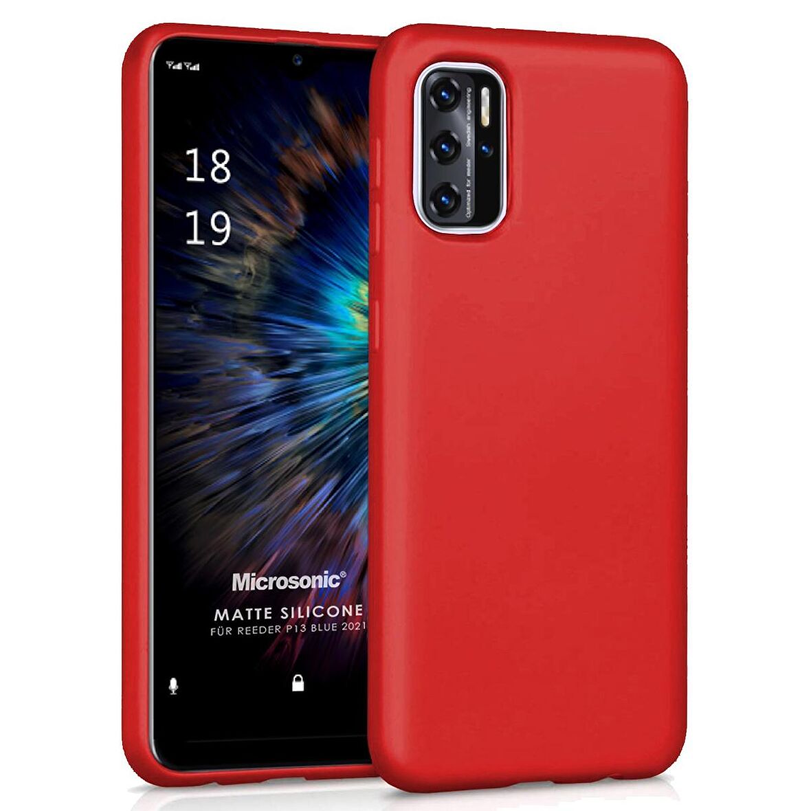 Microsonic Matte Silicone Reeder P13 Blue 2021 Kılıf Kırmızı