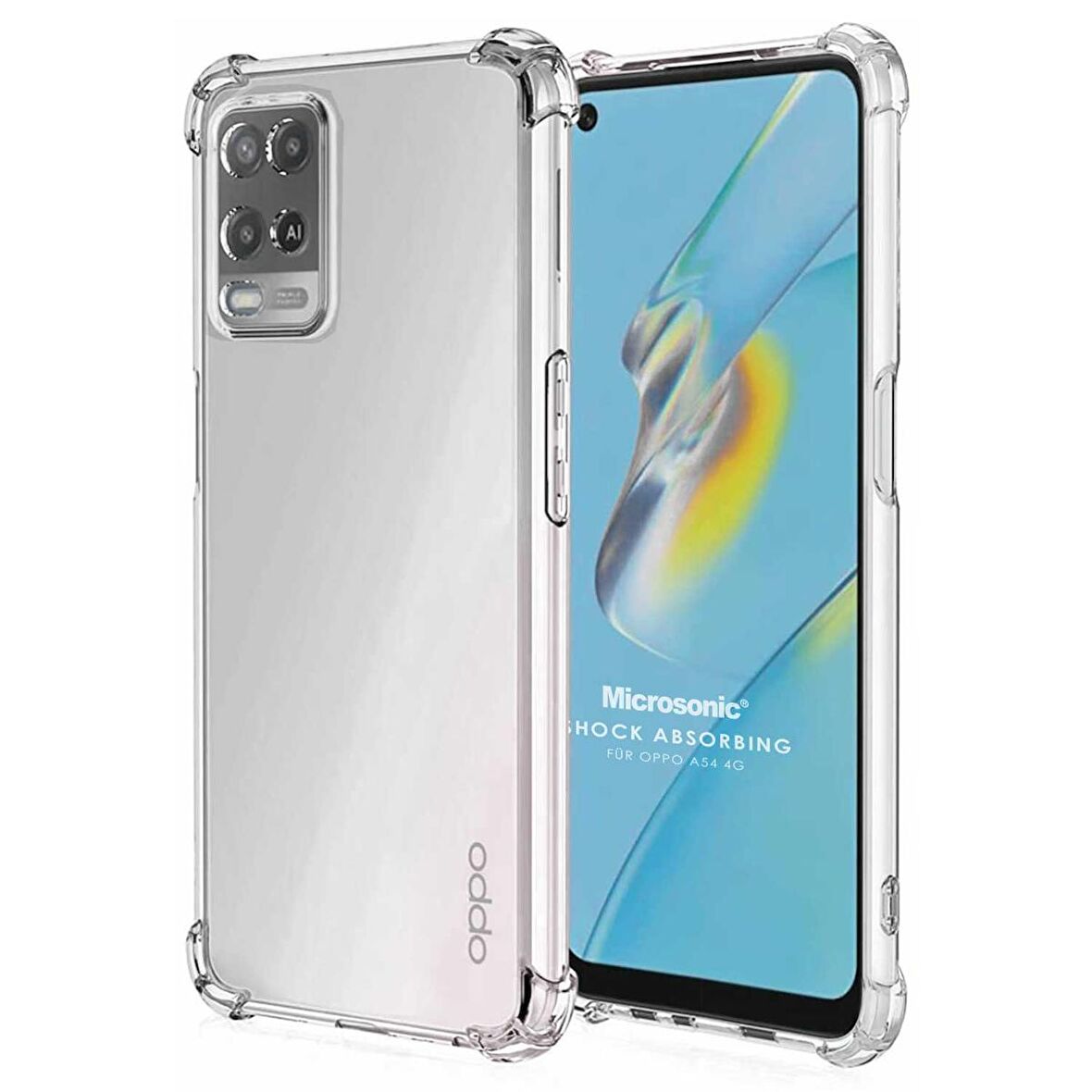 Microsonic Oppo A54 4G Kılıf Shock Absorbing Şeffaf