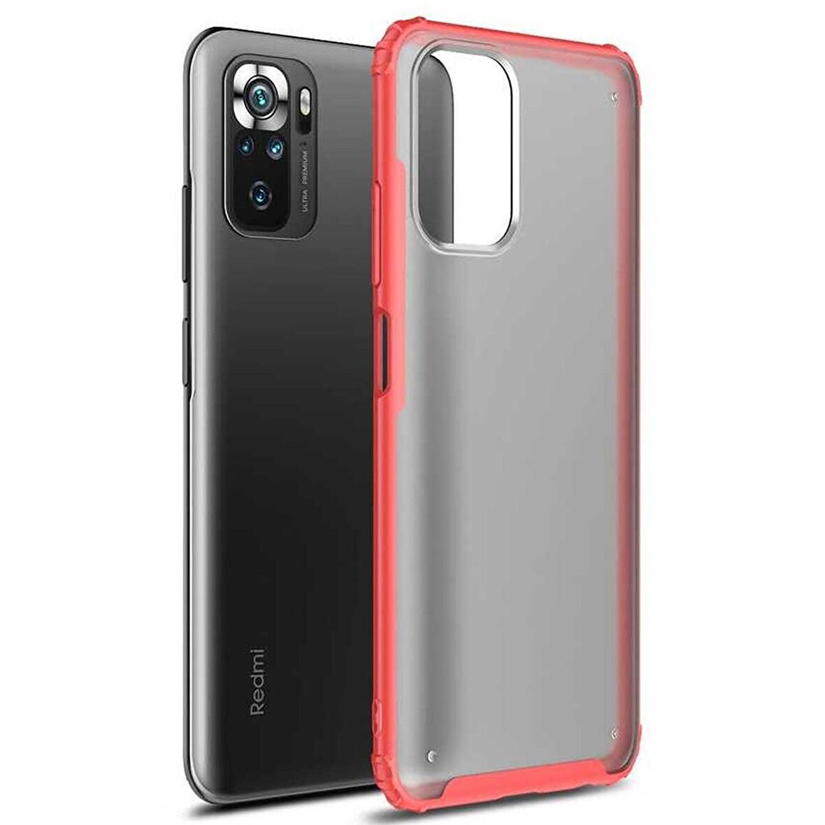 Microsonic Xiaomi Redmi Note 10 Kılıf Frosted Frame Kırmızı